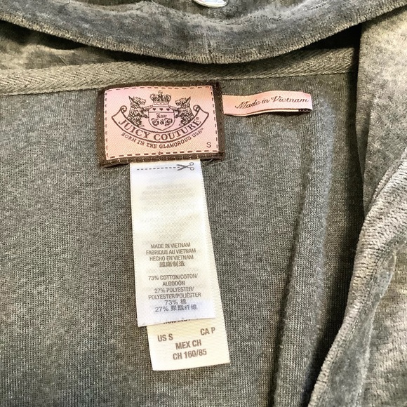 JUICY COUTURE Women’s Y2K Velour Gray Hoodie Poncho - Size: Small - Picture 4 of 7
